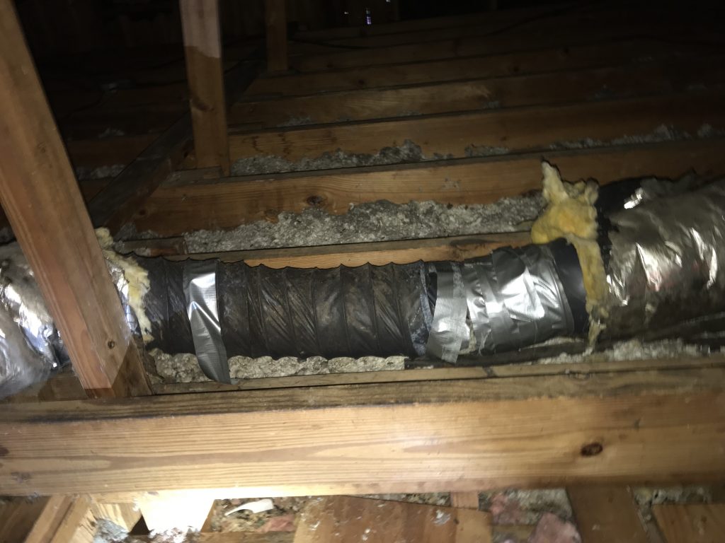 Missing duct insulation
