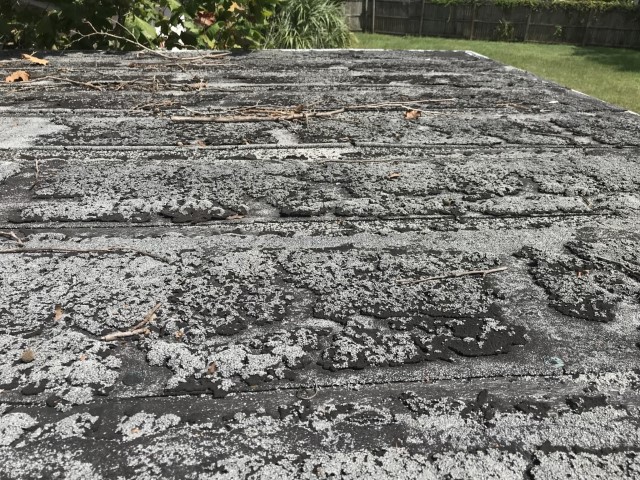 Deteriorated modified bitumen roof